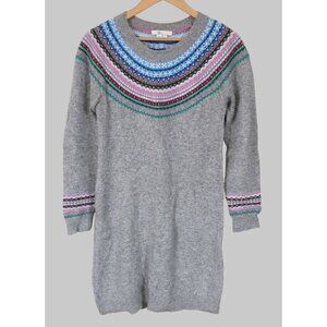 Boden Knit Fair Isle Sweater Dress Womens Size 6 Wool Blend Holiday Winter
